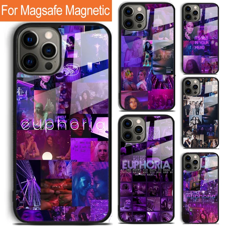 American TV Series Euphoria Phone Case For iPhone 16 15 14 13 12 11 Pro Max Plus Magsafe Magnetic Wireless Charging Cover