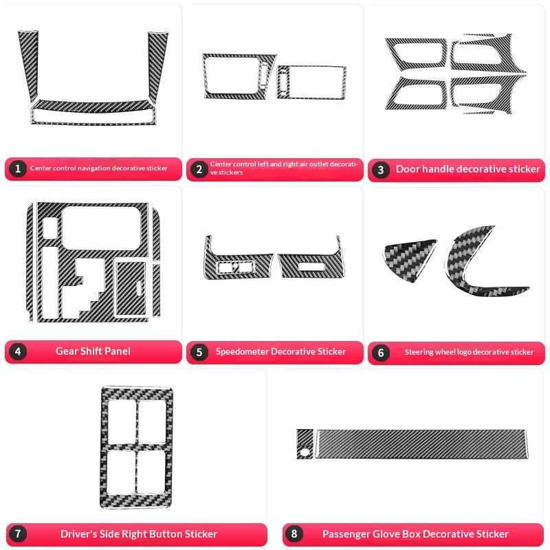 

For Lexus LX 2008-2015 Carbon Fiber Dashboard AC Vent Gear Shift Panel Interior Decoration Upgrade Kit