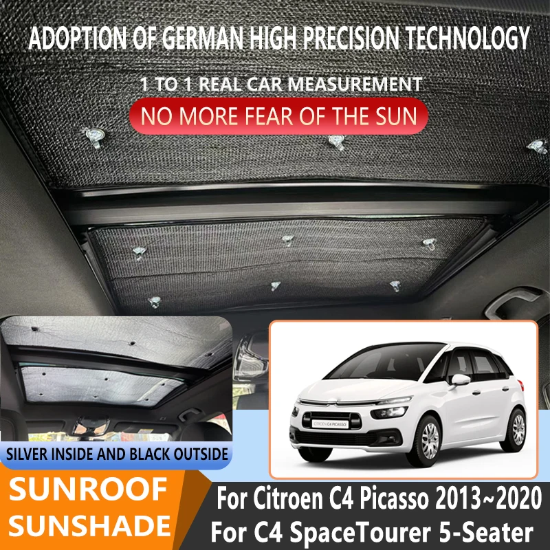 

Sunroof Insulation Roof Visor For Citroen C4 Picasso 2013~2020 5-Seater Sunshade Anti-UV Car Panoramic Roof Heat Shield Window
