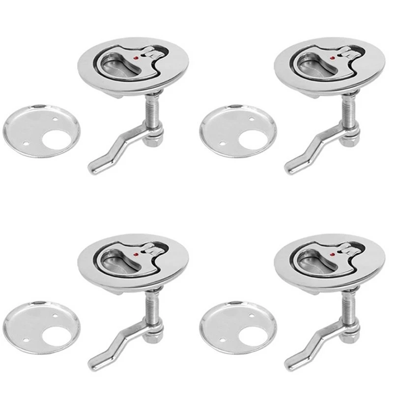 4X Boat Cam Latch 316 Stainless Steel Polished Adjustable Hatch Latch With Back Plate For Marine Ship