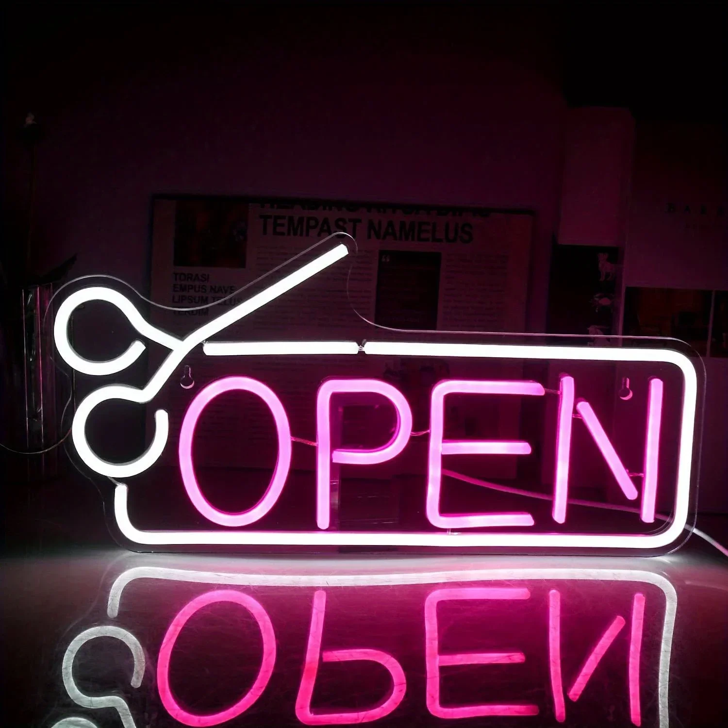 Scissors Open Neon Sign for Business-Neon Lights Sign for Party Bar Salon Stores Shop Hotel Wall Decor  for Store Windows