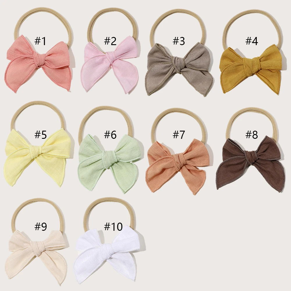 1Pcs Girls Bows Headband Nylon Elastic HairBands for Children Solid Color Soft Newborn Baby Hair Accessories Toddler Gifts