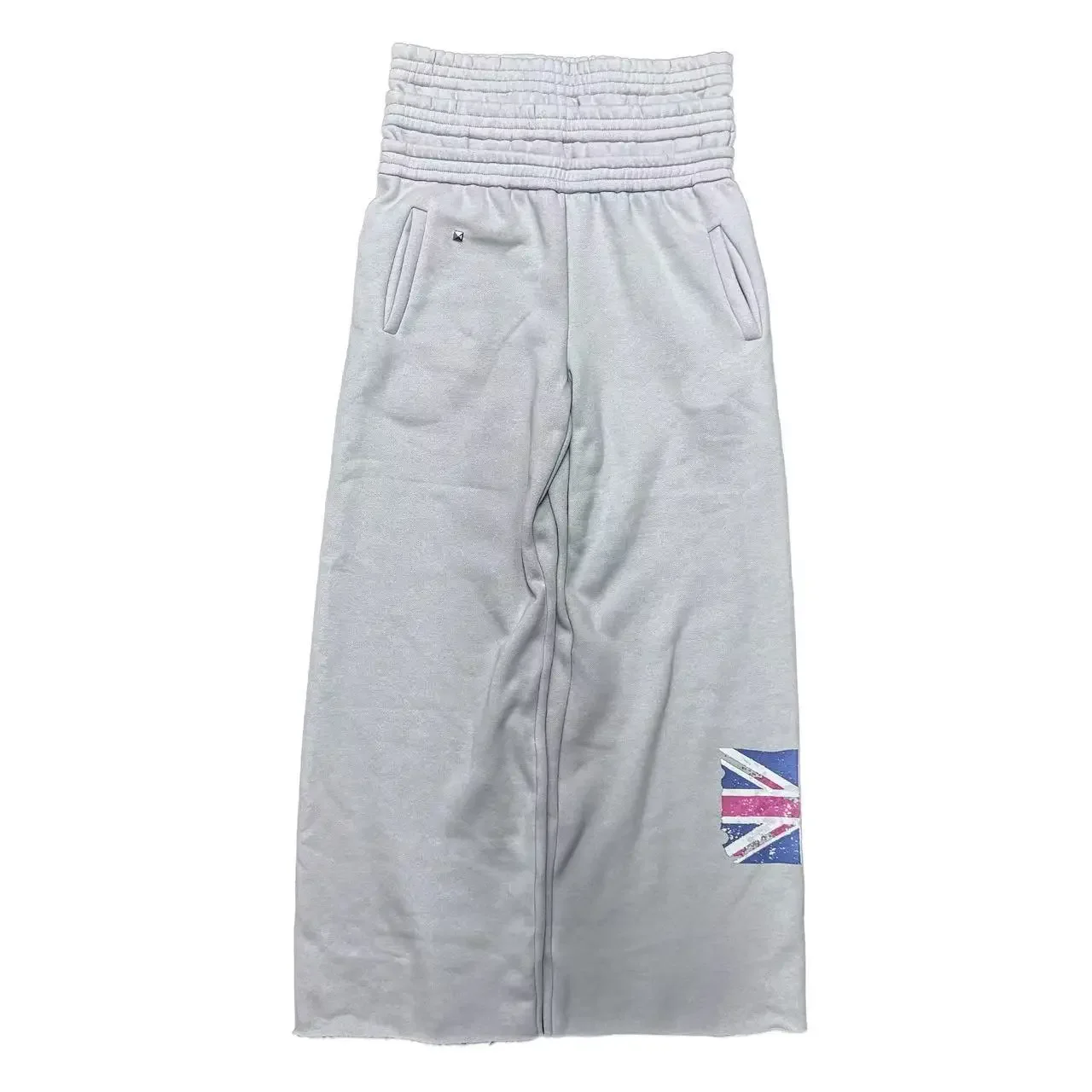 

Модные двуглавые спортивные штаны с принтом национального флага для мужчин и женщин, повседневные брюки с высокой талией и широкими штанинами в стиле Wasteland