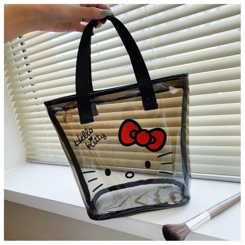 

Kawaii Hello Kitty Makeup Bag Anime Versatile Fashion Women Products Handheld Storage Decoration Ornament Cute Gift Wholesale