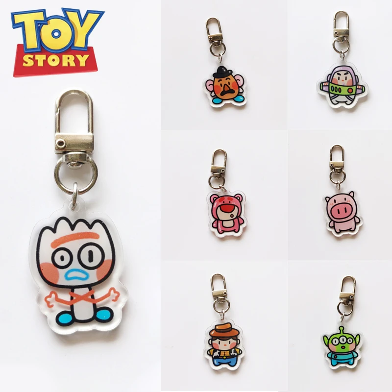 LLavero de alienígena de Toy Story de Disney, cadena con colgante de dibujos animados, llavero de coche para mujer, bolso escolar para estudiantes, dijes acrílicos, accesorios de joyería
