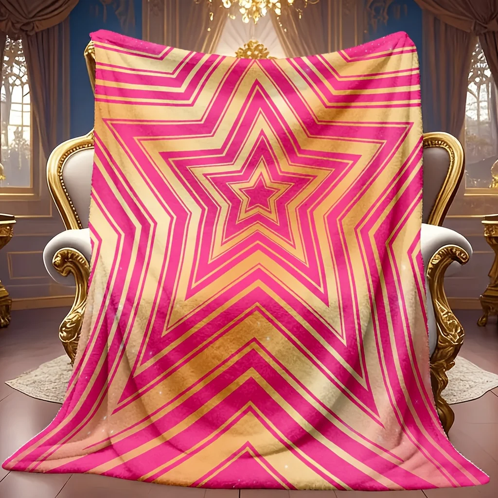Vintage Abstract Radial Graphic Cozy Fleece Blanket Lightweight Bed Wrap For Living Room Bedroom Lounge Room