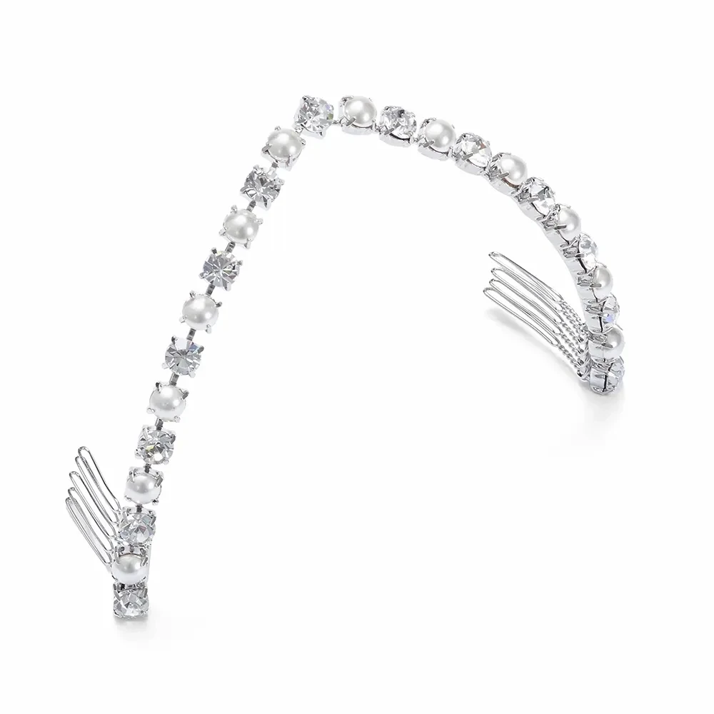 Stonefans Luxury V Shape Hair Comb Wedding Tiara Accessories Elegant Indian Girls Party Bridal Hair Combs Jewelry for Women Gift