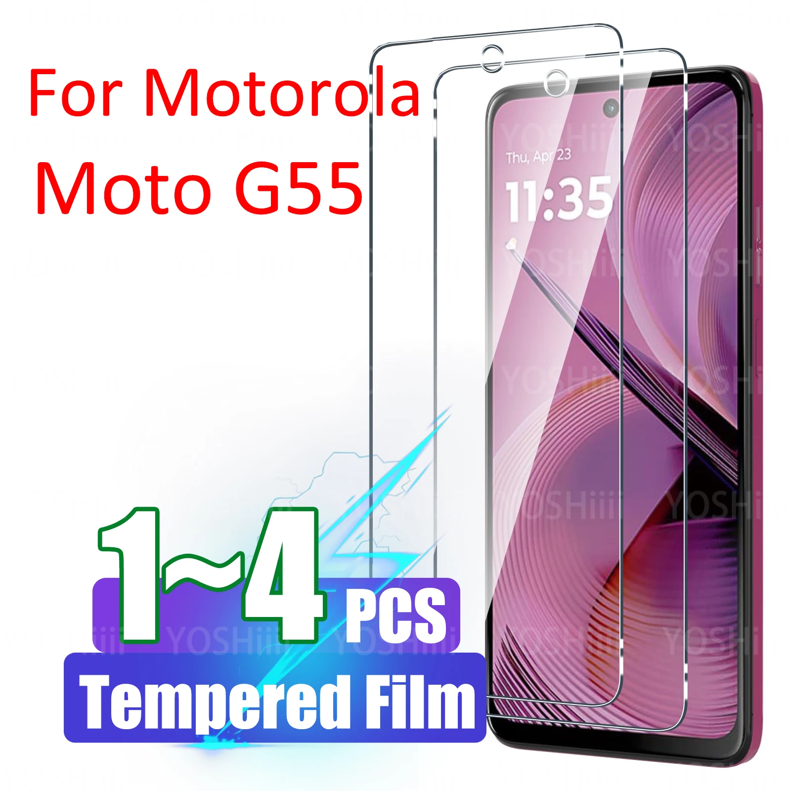 Screen Protector for Motorola Moto G55, mpact Protection, 9H Hardness, Shatterproof, scratch.Resistant Tempered Glass Film, 2024