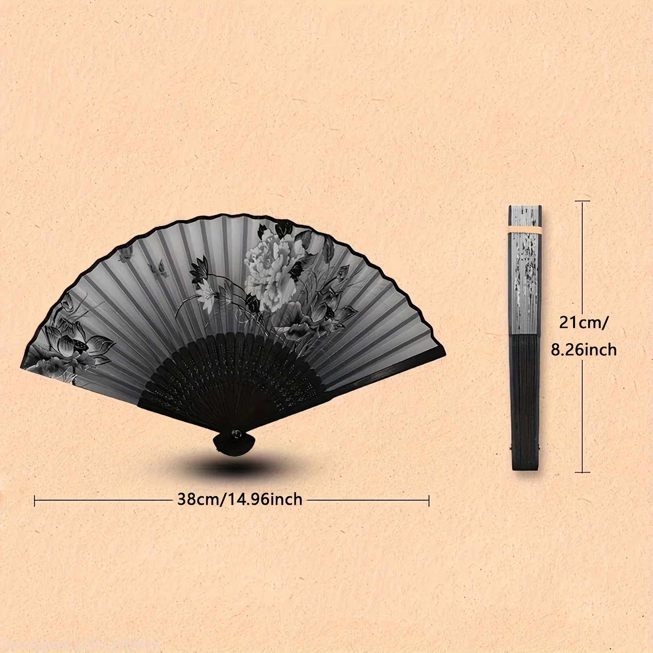 1PC Multi‑Colored Bamboo Folding‑Fan Hand‑Held Fan For Church Wedding Bridal Party Household Festival Gift Ornament Accessory