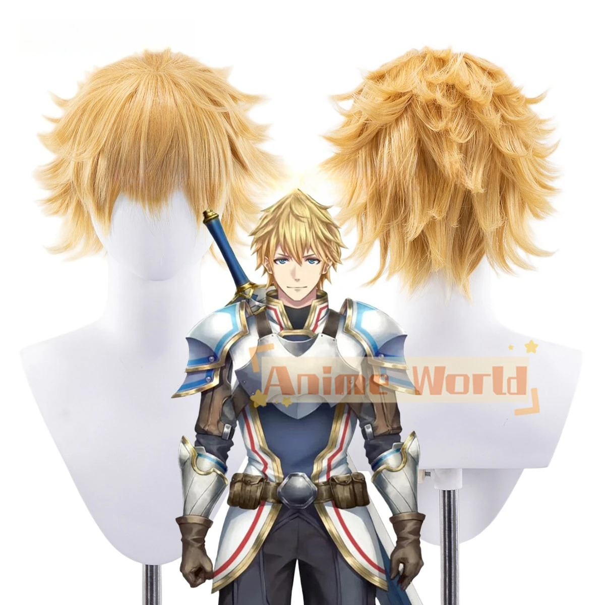 Anime Ex Albio Wig Halloween Carnival Party Props Synthetic Hair Heat Resistant Fiber + Wig Cap