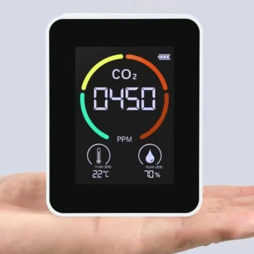 3 in 1 Air Quality Detector Real-Time Monitoring LCD Display Carbon Dioxide Detector 400-5000PPM Smart Air Quality Monitor