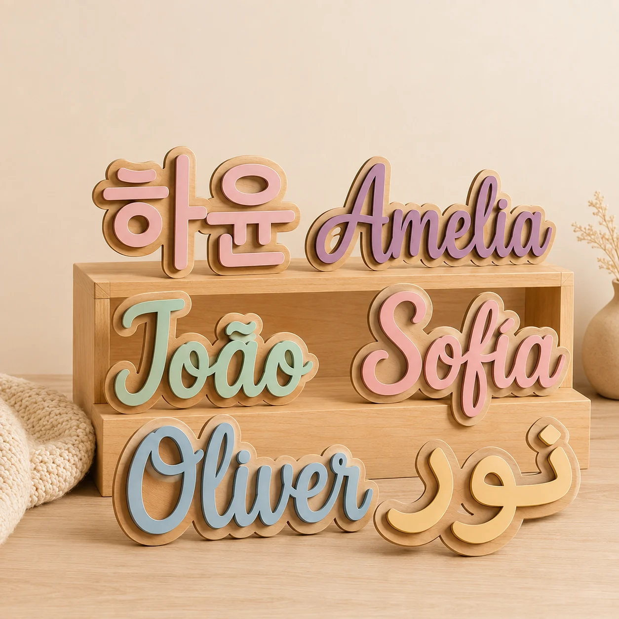 Personalized Kids Door Sign Customized Name and Color Sign for Nursery Bedroom Wall Decor Baby Toddler Room Decoration