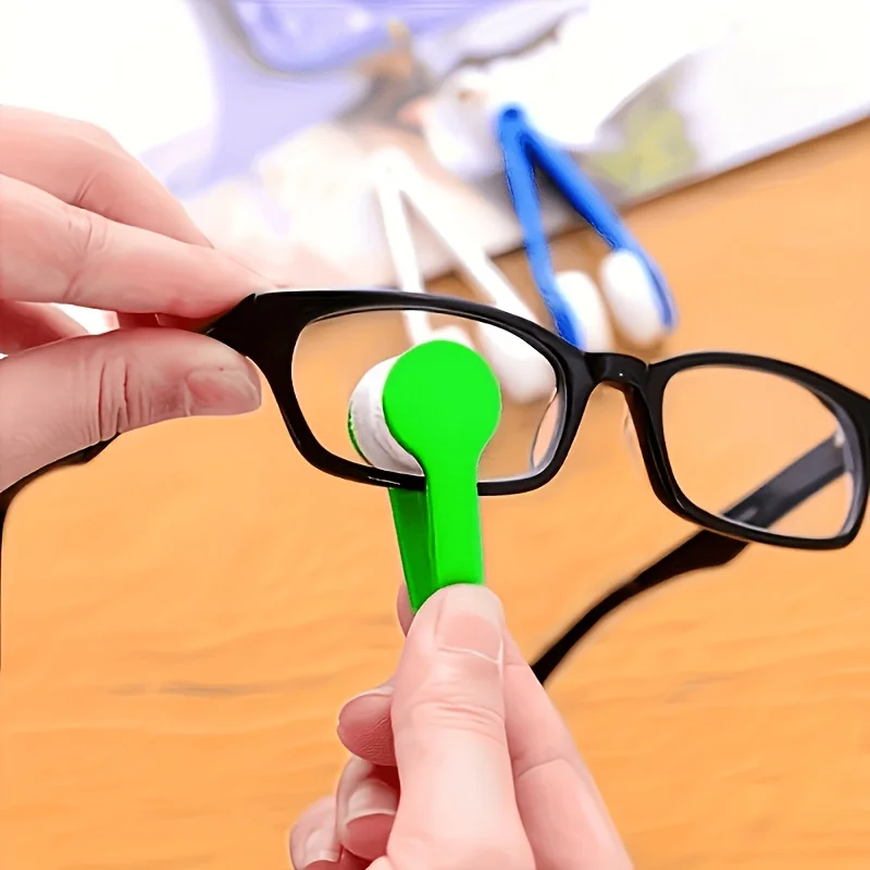 9pcs Eyeglass Cleaning Brush Set (3pcs Eyeglass Brushes And 6pcs Eye Cleaning Cloths), Random Colors, Fashionable, Portable Eyeglass Wiping, Non-Scratch Lens Cleaning Clip, Stain Removal, Perfect Gift for Glasses, Suitable for Home, Office, Travel - Detail 1