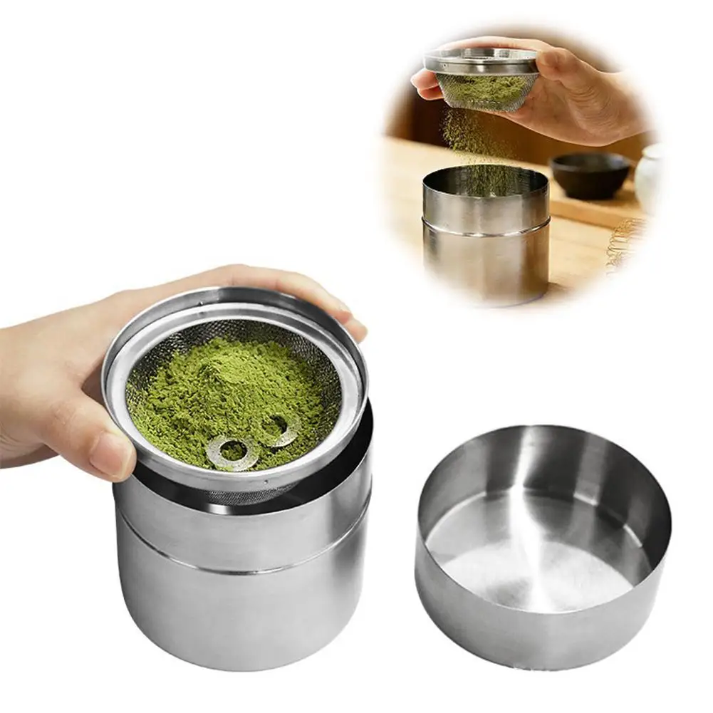 Portable Mini Matcha Powder Can Thick Tinplate Tea Sealed Jar Spice Storage Box Container Box Kitchen Gadgets Household ﻿