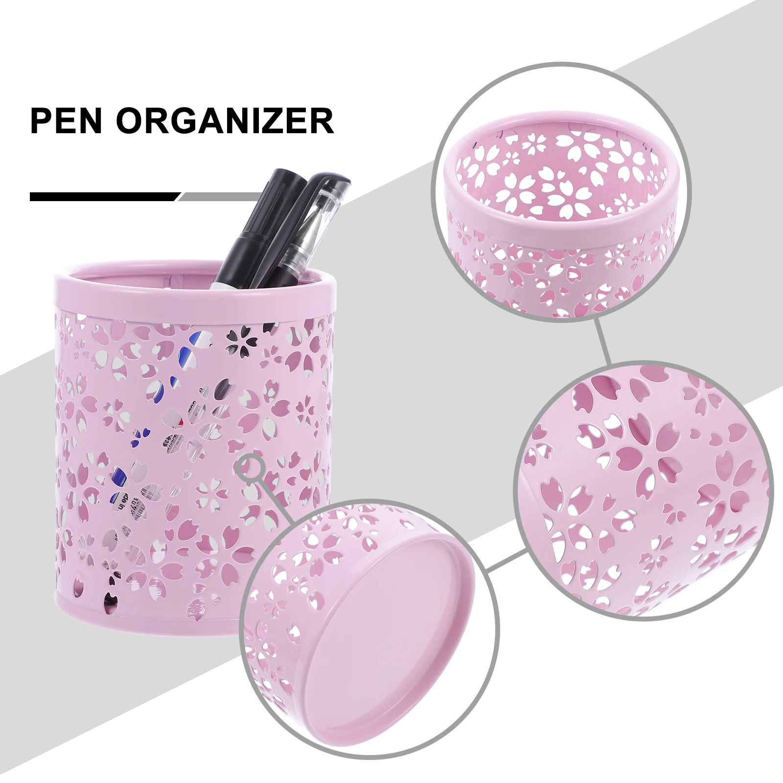 

Creative Metal Pen Holder Desk ganizer Iron Mesh Supply Barrel Sturdy Electroplated Rust Resistant Office Student