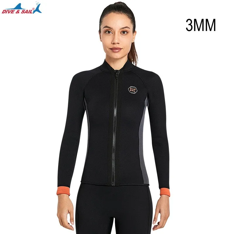 Neoprene 3MM Men Women Wetsuit Jacket Scuba Diving Suit Surf Snorkeling Underwater Fishing Spearfishing Hunting Swim Equipment