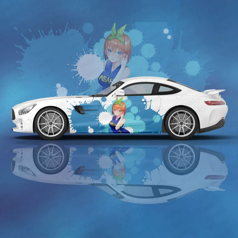 Anime Girl Nakano Yotsuba Car Wrap Protect Stickers Itasha Car Decal Creative Sticker Car Appearance Modification Decor Sticker