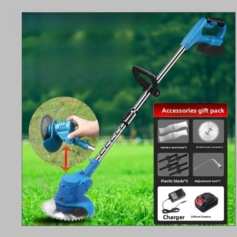 

Cordless Lawn Mower Light Weight Home Use Electric Grass Trimmer Handheld Garden Pruner Rechargeable Cutter Weeding Tool