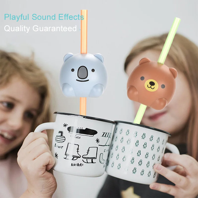 Dierengeluidsrietjes, pratende rietjes, interactief geluidsdrinkspeelgoed voor kinderen