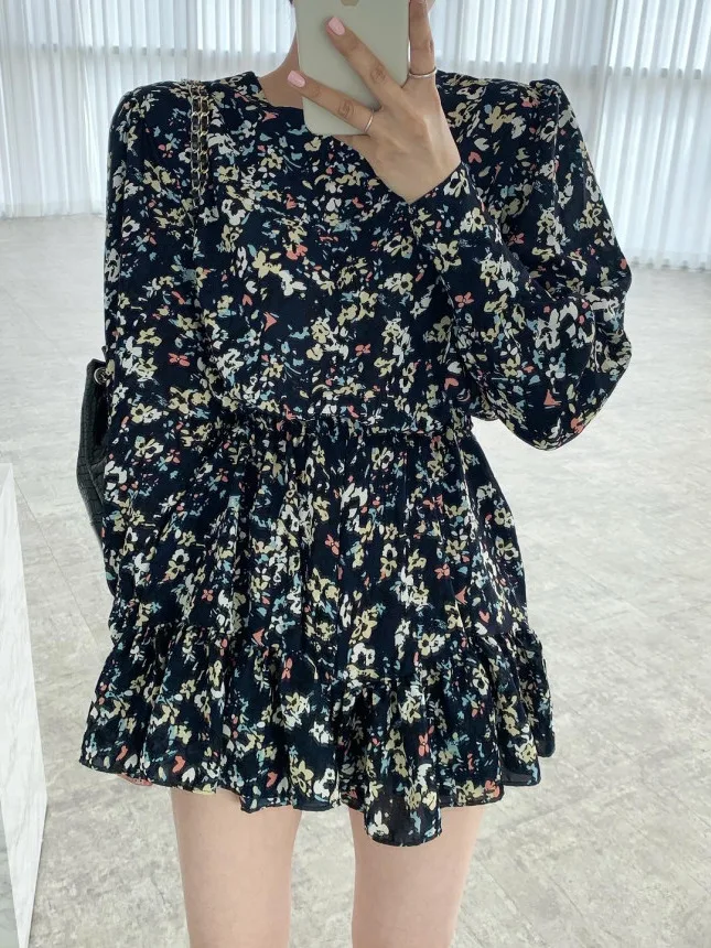 Dongda Gate Summer Women's Faionable rotondo Ne a vita alta sottile pizzo floreale lungo Sve Dr Ele Lady Sle ort gonna