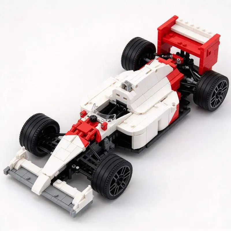 1427PCS MOC Vintage Open Wheel Turbo Racing Car Model Building Blocks DIY Assembly Toy Creative Educational Display Stand Gift