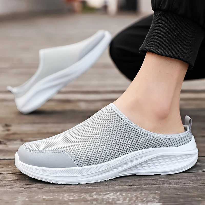 

Summer Sport Casual Shoes For Men Breathable Slip On Loafers Men Sneakers Lightweight Barefoot Slippers Plus Size 39-48