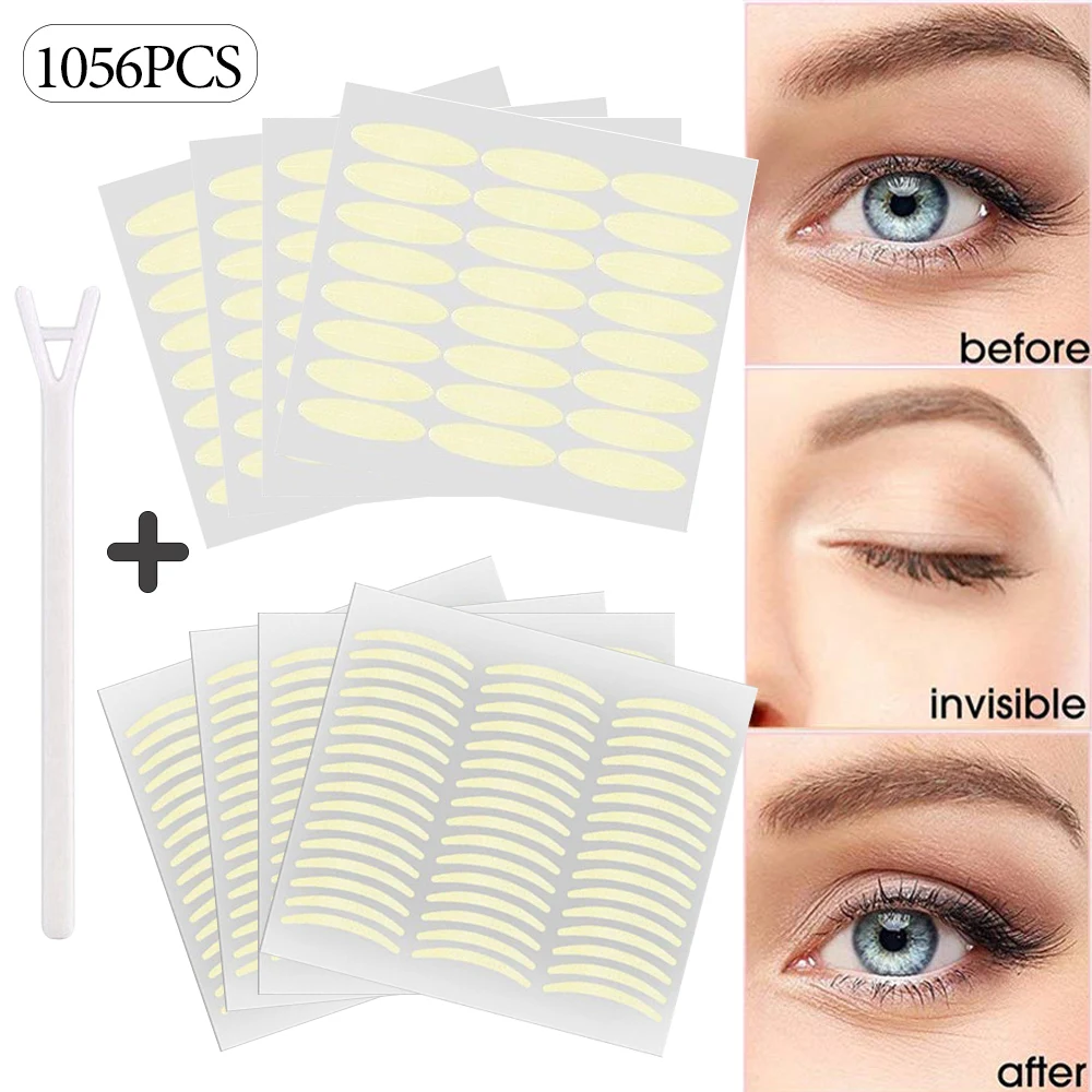 720/1056Pcs Double Eyelid Tape Falling Eyelids Stickers Invisible Eye Tapes Makeup Self-Adhesive Slim/Wide Waterproof Sticker