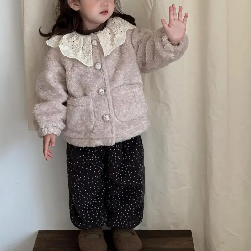 

2025 Winter New Baby Girl Warm Coat Children Long Sleeve Cotton Padded Jacket Infant Girl Fleece Coat Fashion Kids Clothes