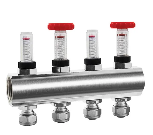 Латунный расходомер нагревательного коллектора для воды, масла, воздуха с резьбовым соединением, поддержка настройки OEM