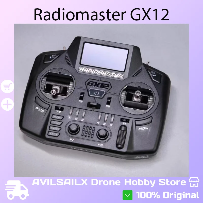 Радио Radiomaster GX12 1000 Гц ExpressLRS с подвесками с эффектом Холла с ЧПУ, двухдиапазонным Gemini XROSSBAND