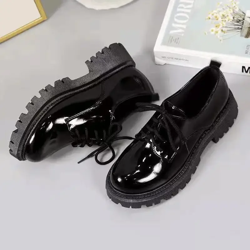 Small Size Women's Shoes 31-44 British Style Spring Autumn Flat Shoes Ins Single Rubber Upper For Students