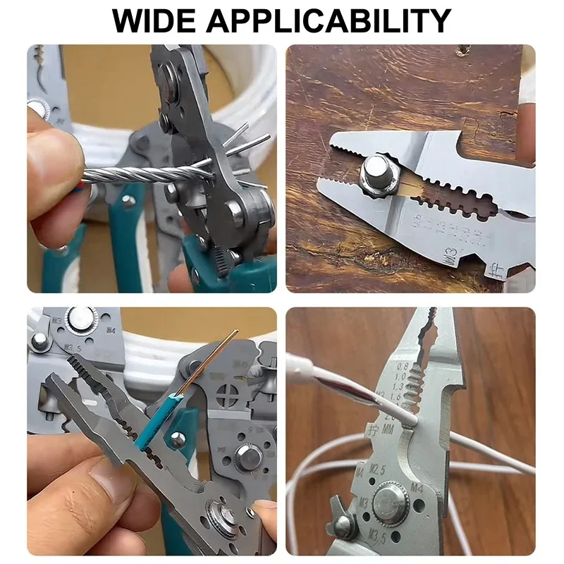 TUOSEN Multifunction Electrical Pen Tester, Wire Stripper Cutter Crimper, Electrician Tool Kit with Voltage Detection