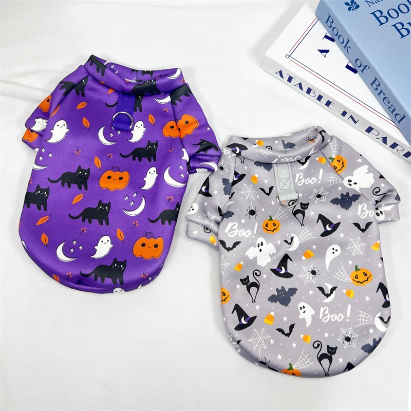 Pet Cat Clothes Halloween Costume Two Legged Kitten Puppy Vest For Small Dogs Cats Hoodies Funny Pumpkin Print Yorkshire Apparel