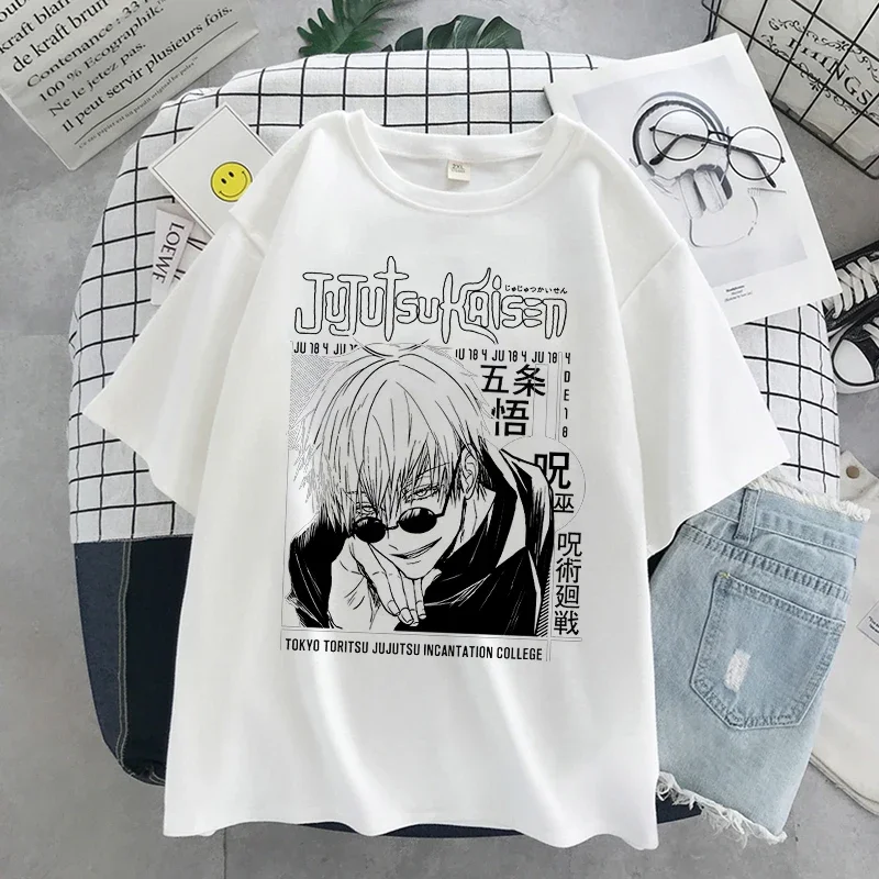 T-shirt Oversized Anime Women\'s T-shirts Jiu-Jitsu Kaisen T-shirt Unisex Top Graphic Y2k Cool Unisex T-shirt Male Goth Tops