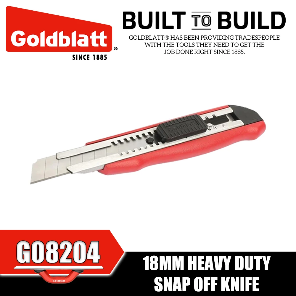 GOLDBLATT G08204 18mm Heavy Duty Snap Off Knife G08203 9mm Snap Off Knife Wallpaper Knife for Thick Wallpaper