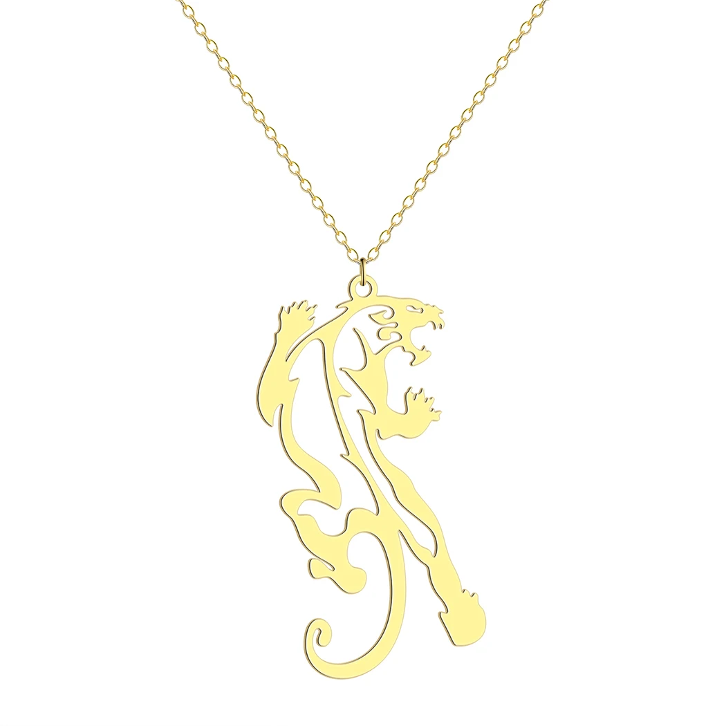 Kinial exquisite stainless steel Tiger Panter stainless steel pendant on ball chain men women triple art jewelry Christmas gift