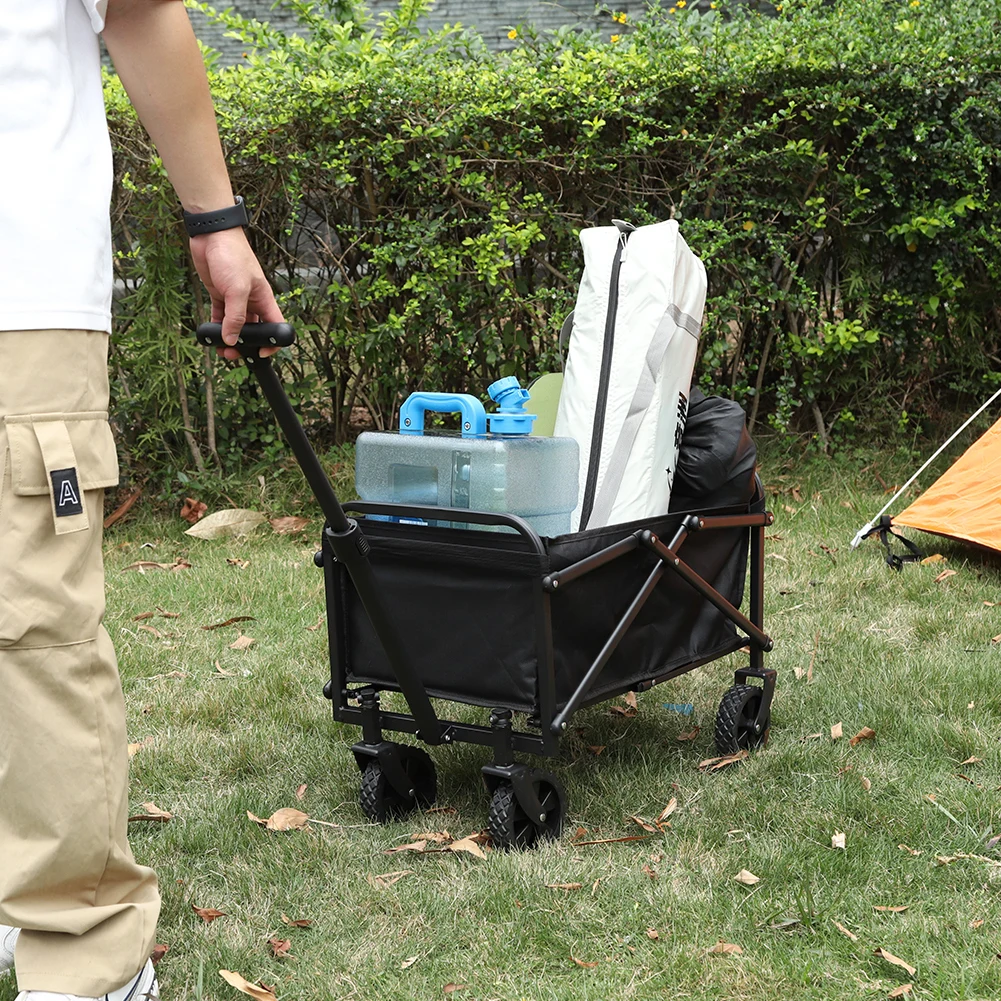 Collapsible Wagon Cart High-Quality Versatile Usage Large Capacity Durable Sturdy Portable Adjustable Folding Wagon Utility Cart