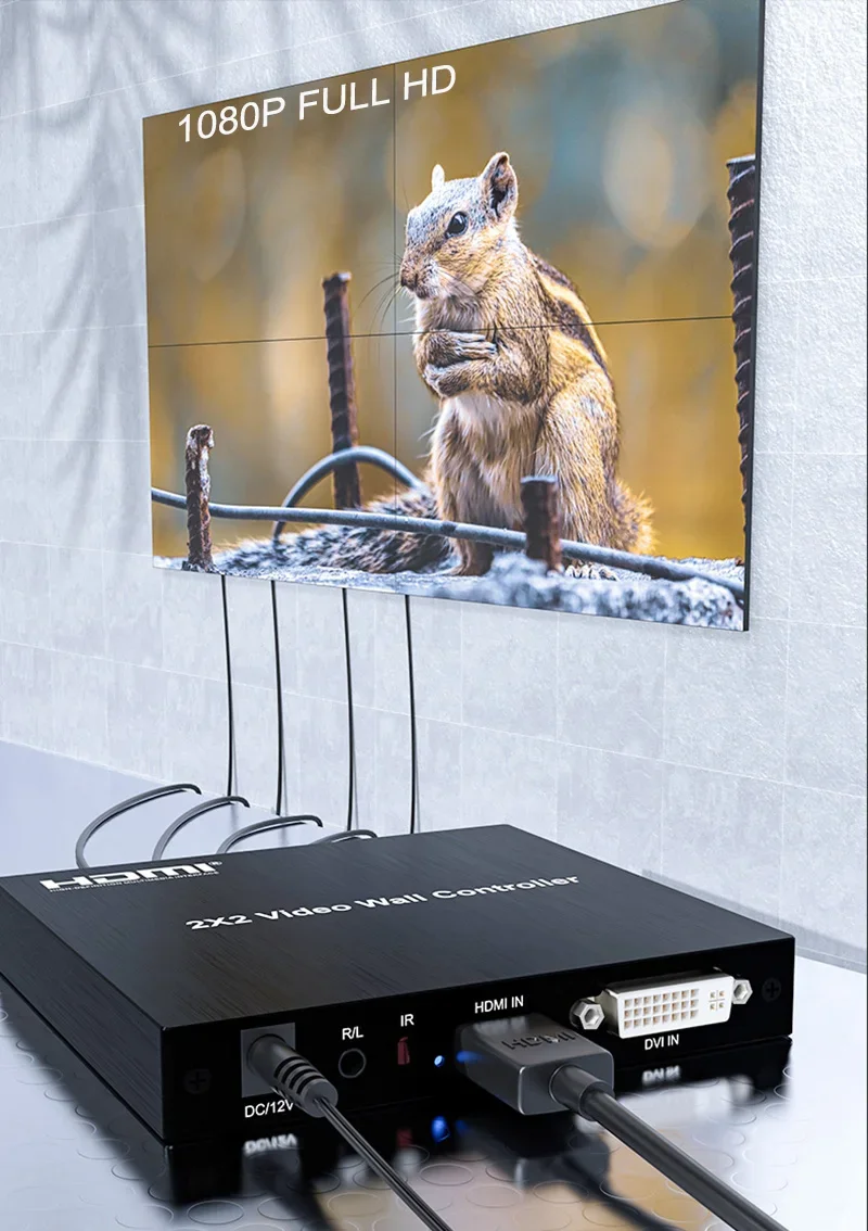 4K 1080p 2x2 Video Wand Controller TV Spleißen Box Prozessor 1x2 1x3 1x4 2x1 3x1 4x1 HDMI 4 Bildschirm Splicer Rand Einstellung RS232