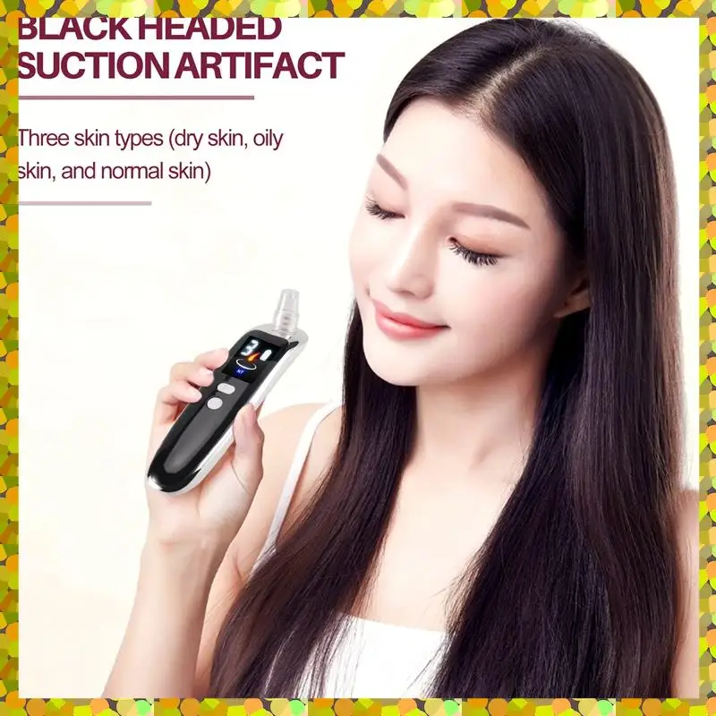AGLH Face Nose Acne Black Dot Pimple Blackhead Remover Electric Blackhead Vacuum Cleaner Pore Skin Care Tools Machine With 6 Hea