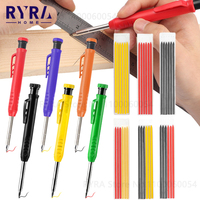 Solid Carpenter Pencil Set Woodworking Tools Mechanical Pencil Refill Construction Job Tools Carpentry Marking Scriber Hand Tool