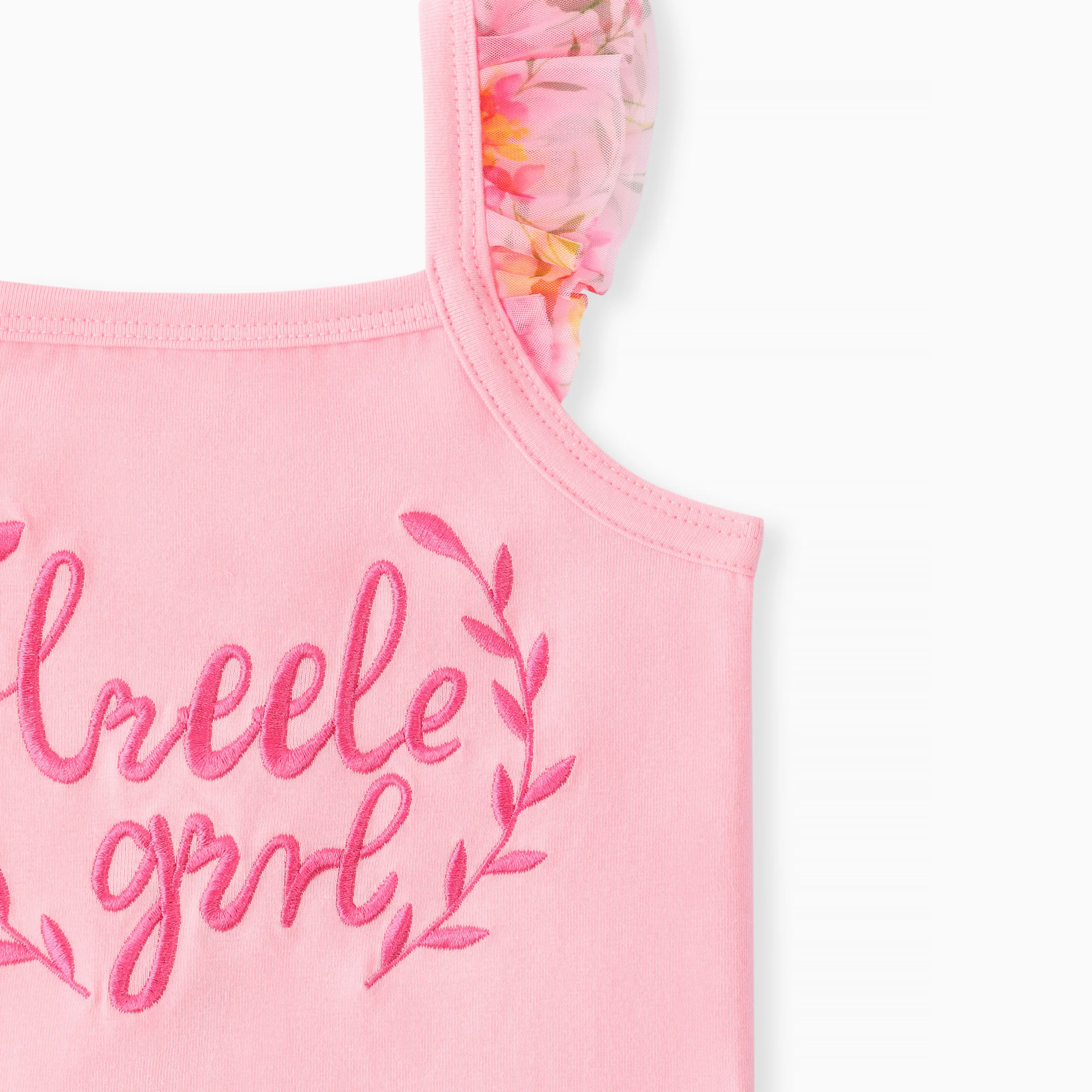 PatPat Conjunto de falda y mameluco con estampado de letras para niña de 2 piezas