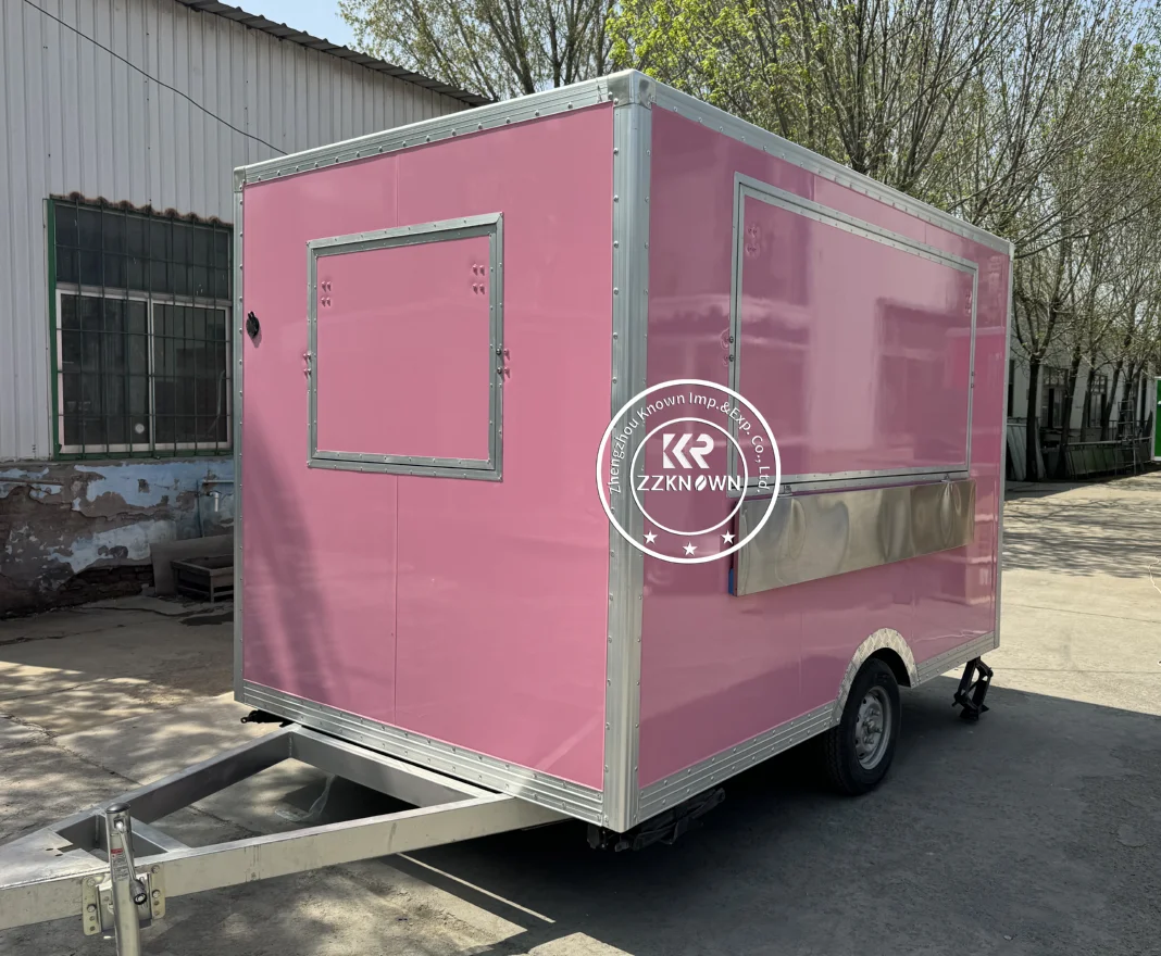 Camion de nourriture mobile entièrement équipé, kiosque à café de rue, remorque de restauration rapide de concession, chariot de collation de crème glacée mobile personnalisé