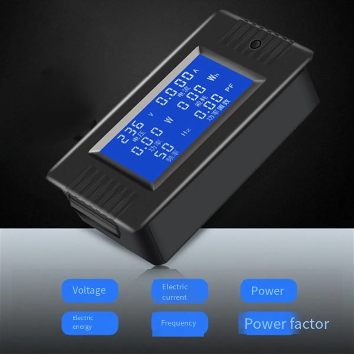 ABNH Digital Power Meter 32A 100A 22000W AC Voltage Current Watt KWh Monitor LCD Display Overload Alarm with Split CT