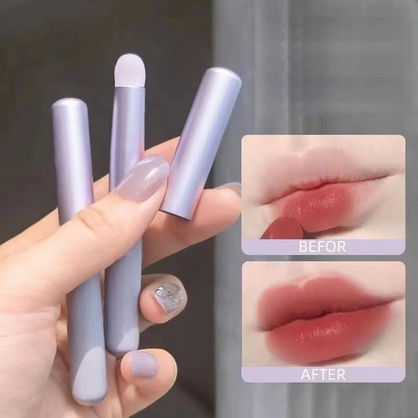 

1pcs Lipstick Brush Concealer Round Head Lip Brush With Cover Carry Lid Soft Synthetic Lip Gloss Smudge Makeup Brush Cosmetic