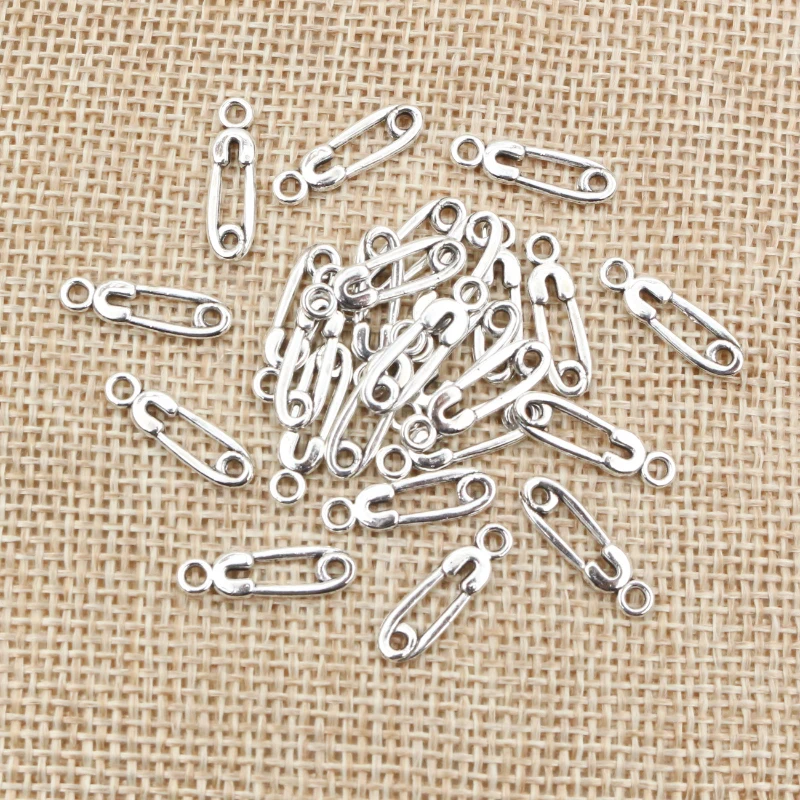 50pcs 19x6mm 16x5mm Antique Silver Plated Paper Clip Handmade Charms Pendant:DIY for bracelet necklace