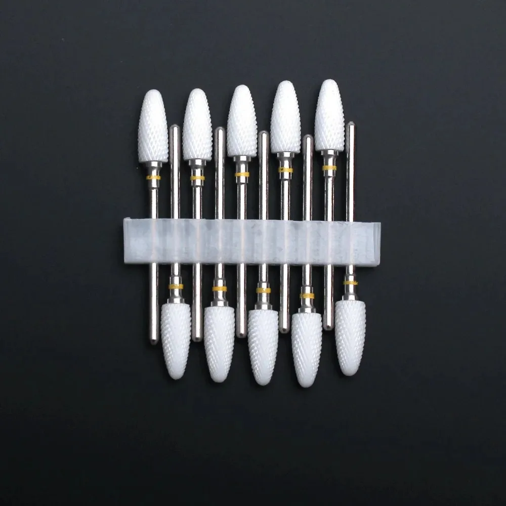 10 Stück 3/32 Keramik-Nagelbohrer, professionell und langlebig, zum Entfernen von Gelnägeln, Reinigen der Nagelhaut, ideal für Maniküren