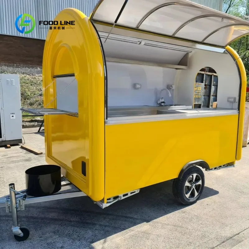 

Customized Mini Round Towable Fast Food Truck Retail Winery Catering Coffee Trailer Candy Ice Cream Bakery Cart for Sale
