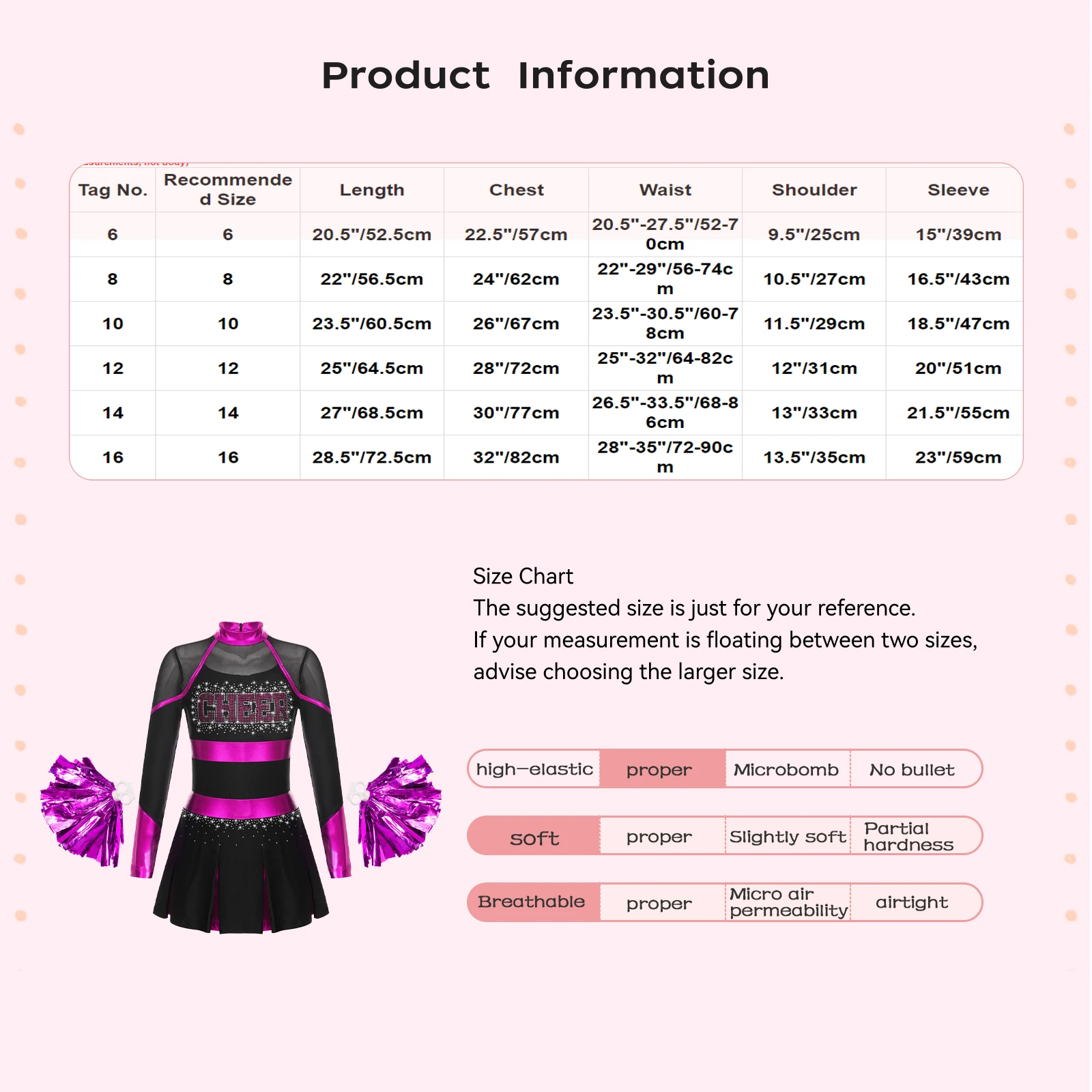 Kids Girls Cheerleader Costumes School Team Suit Cheerleading Uniform Sets Glittery Rhinestones Pleated Dress+2Pcs Hand Flowers