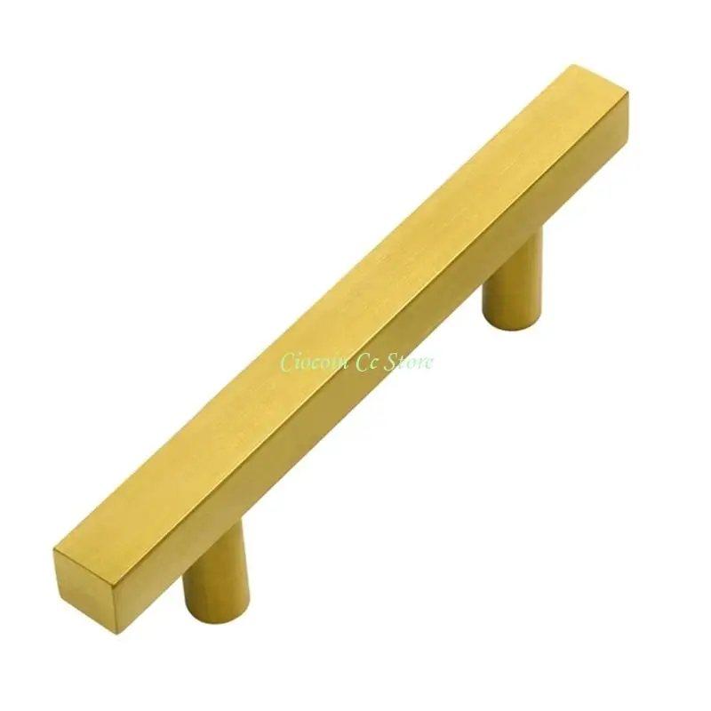 

X90F 10pcs Brushed Brass Cabinet Handle Gold Drawer Pulls Easy Install Drawer Handle for Kitchen Cupboards & Furniture