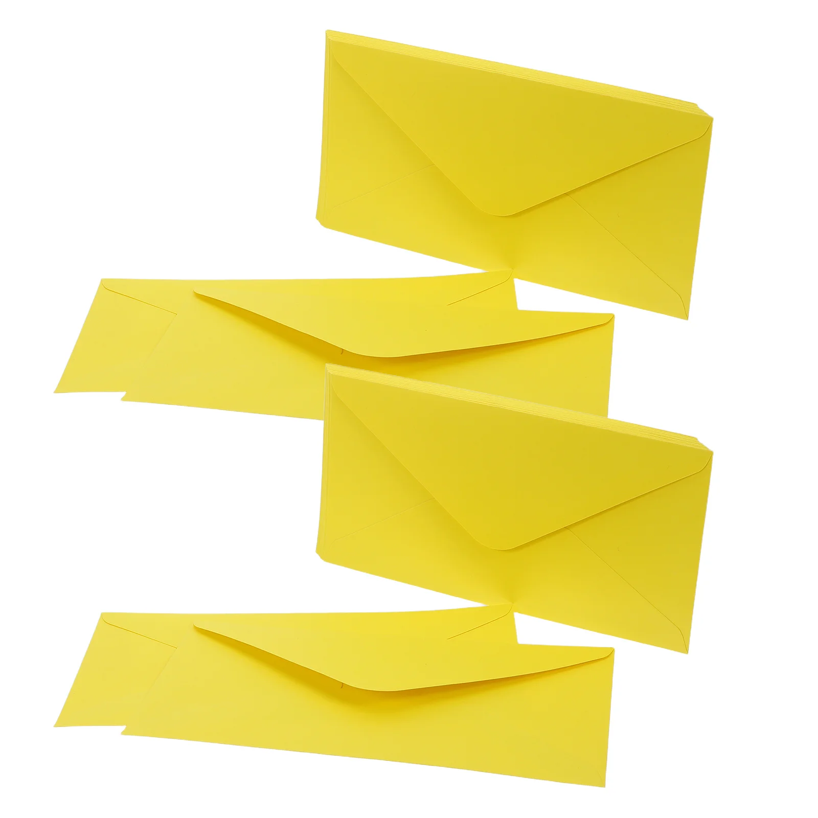 

50pcs Colored Invitation Envelopes 8.85" X 4.32" Yellow Self Seal Blank Mailing For Wedding Cards Business Letter